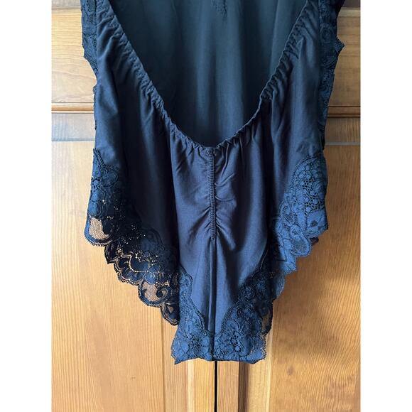 NWT Free People We Are HAH Women's Back Off Bodysuit Open-Back Noir Black SZ XS - Picture 9 of 13